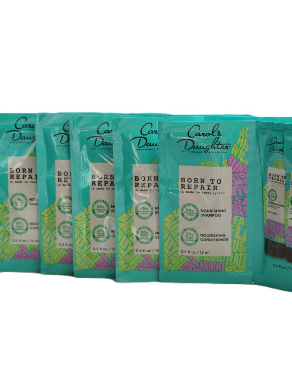 CAROL'S DAUGHTER BORN TO REPAIR SHAMPOO & CONDITIONER 0.5 oz (5 pocket)